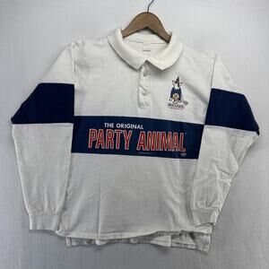 Vintage Bud Light Rugby Shirt Men's Medium White Spuds MacKenzie Dog Beer 80s
